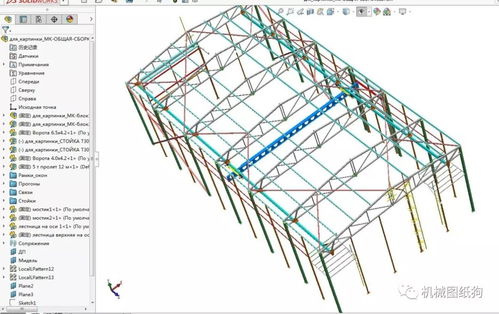 帶吊車架的廠房框架3d模型圖紙 solidworks設計